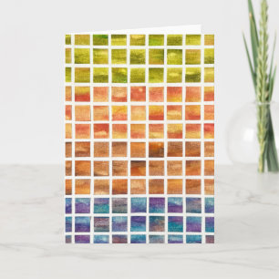 Carte de vœux carrés des 4 saisons à l'aquarelle