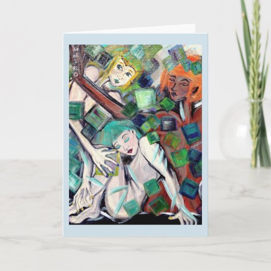 Carte de voeux "Carrés d'or" (Devant)