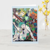 Carte de voeux "Carrés d'or" (Fleur jaune)