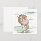 Carte de voeux, carte cadeau avec support de cheva (Devant / Derrière)