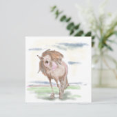 Carte de voeux, carte cadeau avec support de cheva (Debout devant)