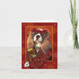 Carte de voeux, Carte de Noël, Cavalier Spaniel Ho