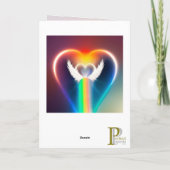 Carte de vœux/Carte de note Ange Arc-en-ciel Cœur (Dos)