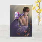 Carte de voeux/carte de note d'automne (Fleur jaune)