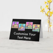 Carte de voeux, carte de note - Pop Art Hot Dog av (Fleur jaune)