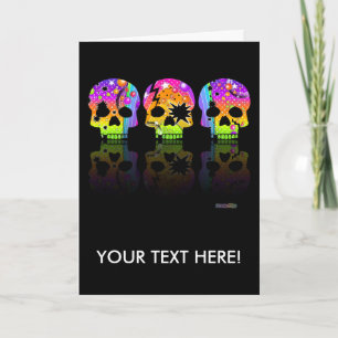 Carte de voeux, carte de note - SKULLS POP ART