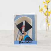 Carte De Voeux casquette Et Diplôme (Fleur jaune)