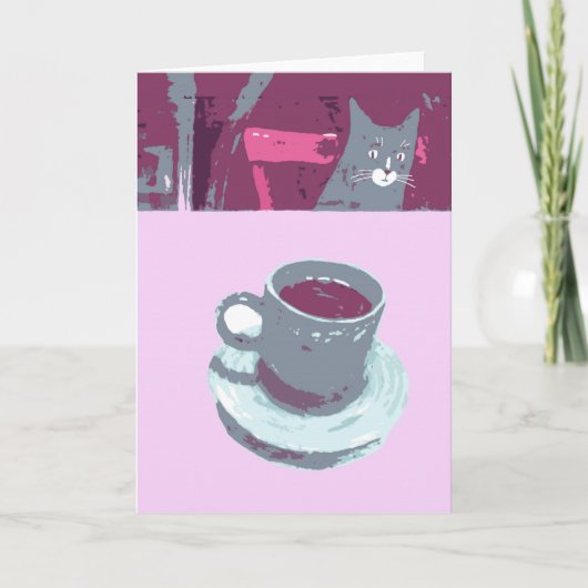Carte de voeux Cat & Coffee (Devant)