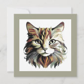 Carte de voeux Cat Portrait Art Design (Devant)