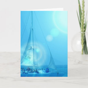 Carte de voeux Catamaran de voile
