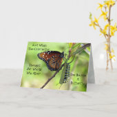 Carte de voeux Caterpillar / Butterfly (Fleur jaune)