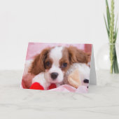 Carte de vœux Cavalier King Charles Chiot Mignon (Devant)