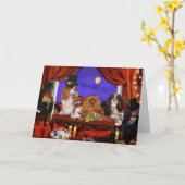 Carte de voeux Cavalier King Charles Party (Fleur jaune)