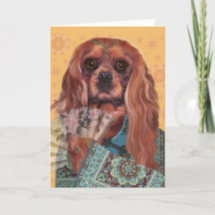 Carte de vœux Cavalier Spaniel Ruby Cavalier