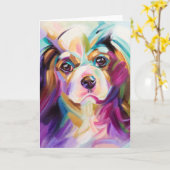 Carte de voeux cavalière d'art (Fleur jaune)