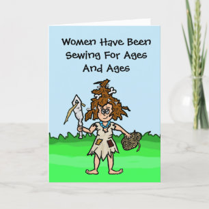 Carte de voeux Cave Woman Seamstress Customisez-La