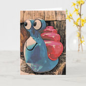 Carte de voeux Cédric Snail (vide, vertical) (Fleur jaune)