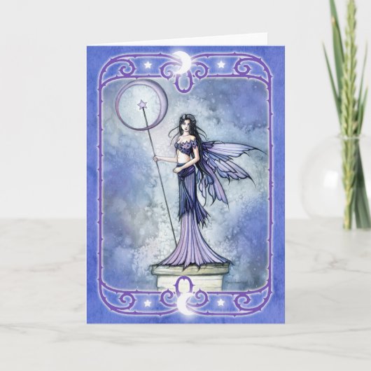 Carte de voeux céleste vierge aux fées (Devant)