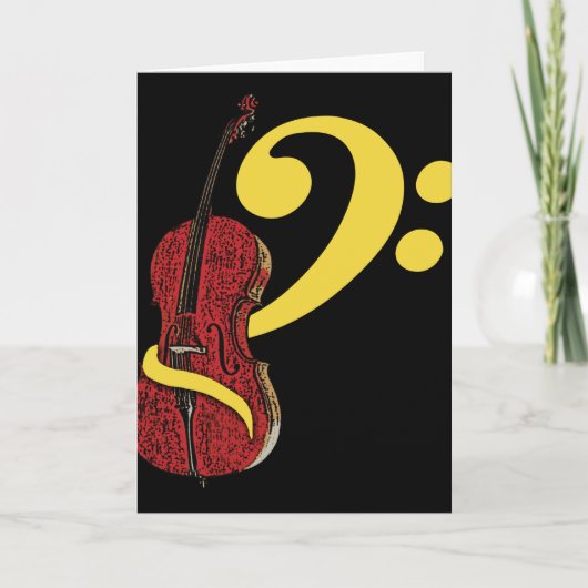 Carte de voeux Cello Clef (Devant)