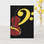 Carte de voeux Cello Clef (Fleur jaune)