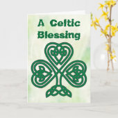 Carte de voeux celtique de bénédiction de shamrock (Fleur jaune)