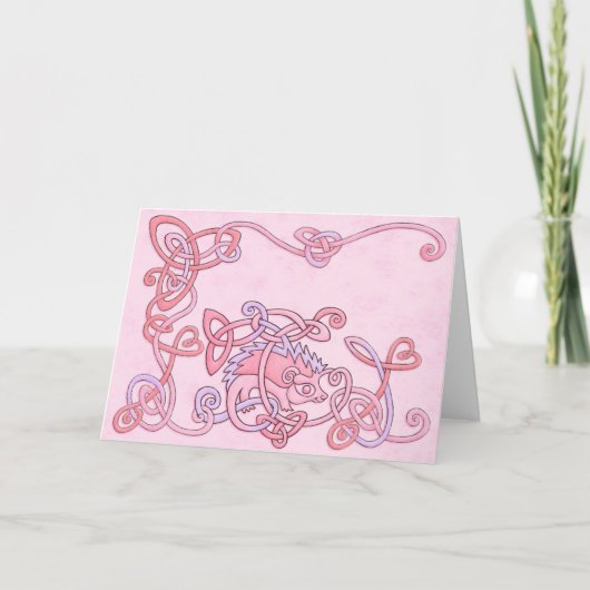 Carte de voeux celtique de hérisson (Devant)