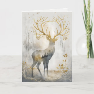 Carte de vœux Cerf Gardien Tissé de Rêves