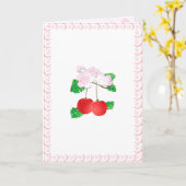 Carte de voeux cerise (Fleur jaune)