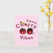 Carte de voeux Cerises (Fleur jaune)