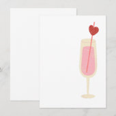 Carte de voeux Champagne love verre (Devant / Derrière)