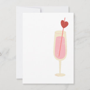 Carte de voeux Champagne love verre