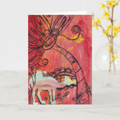 Carte de voeux champignon Camel (Fleur jaune)