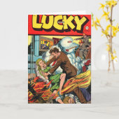 Carte de voeux chanceuse de bandes dessinées (Fleur jaune)