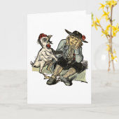 Carte de voeux "Chanter le poulet" (Fleur jaune)