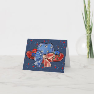 Carte de vœux chapeau de cowboy patriotique