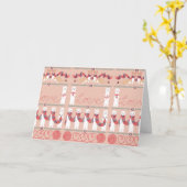 Carte de vœux charmante d'hermines (Fleur jaune)