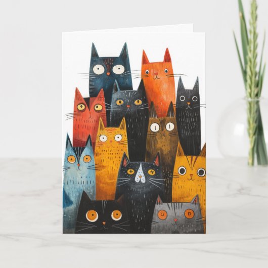 Carte de vœux Chat Chanceux (Devant)