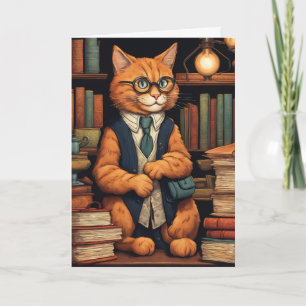 carte de vœux chat de bibliothèque #6