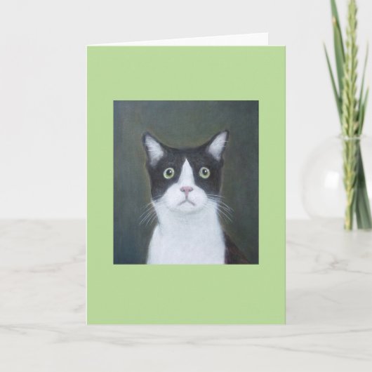 Carte de vœux Chat Inquiet (Devant)