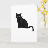Carte de vœux Chat Noir Intérieur Vierge (Fleur jaune)