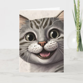 CARTE DE VŒUX CHAT SOURIANT ANNIVERSAIRE