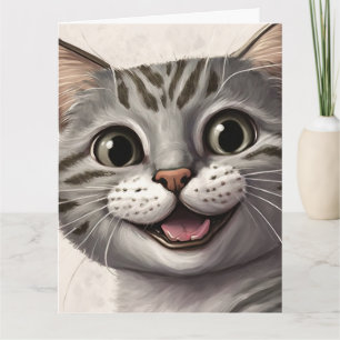CARTE DE VOEUX CHAT SOURIANT FÊTE DES MÈRES