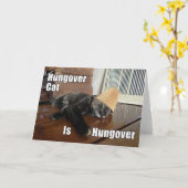 Carte de vœux Chat Tigré Gueule de Bois (Fleur jaune)