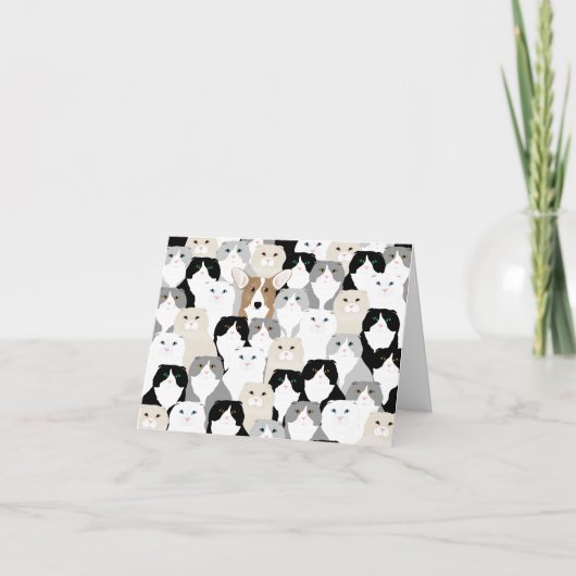 Carte de voeux Chats et Chien (Devant)