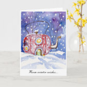 Carte de vœux "Chauds souhaits d'hiver" (Fleur jaune)