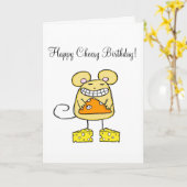 Carte de voeux Cheesy Bonne Souris d'anniversaire (Fleur jaune)