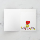 Carte de voeux Cheesy Joyeux Anniversaire Coeur (Intérieur)