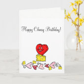 Carte de voeux Cheesy Joyeux Anniversaire Coeur (Fleur jaune)