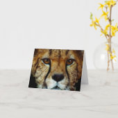 Carte de voeux CHEETAH ESPÈCES EN DANGER (Fleur jaune)