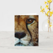 Carte de voeux CHEETAH ESPÈCES EN DANGER (Fleur jaune)